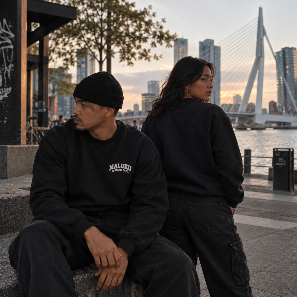 MALUKU ATHLETIC DEPT. Sweater – Zwart | TS1951