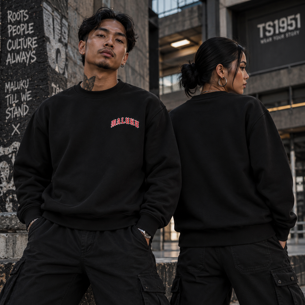 TS1951 Maluku Crewneck Sweater – Zwart
280 GSM · Regular fit · Geborduurd borstlogo
