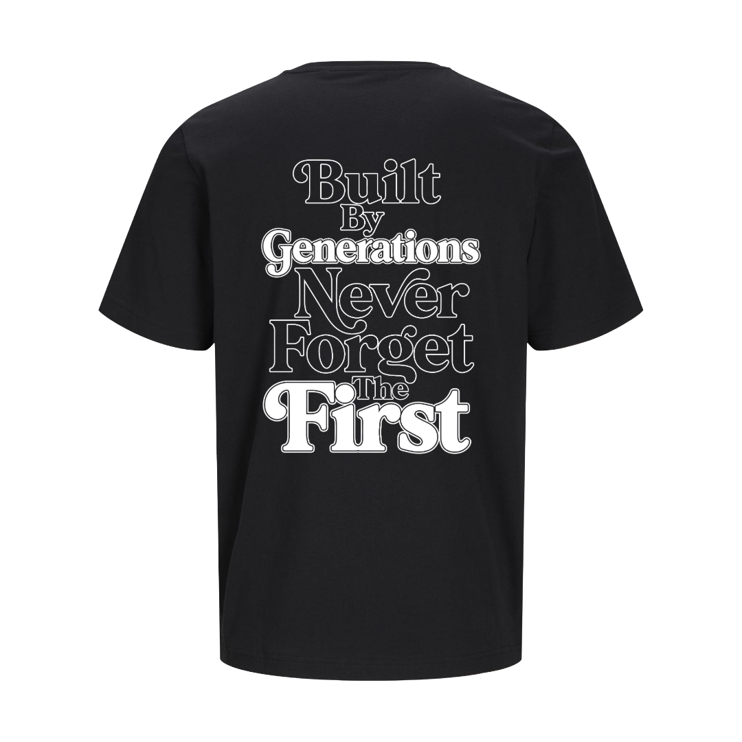 T-shirt BUILD BY GENERATIONS WIT/ZWART