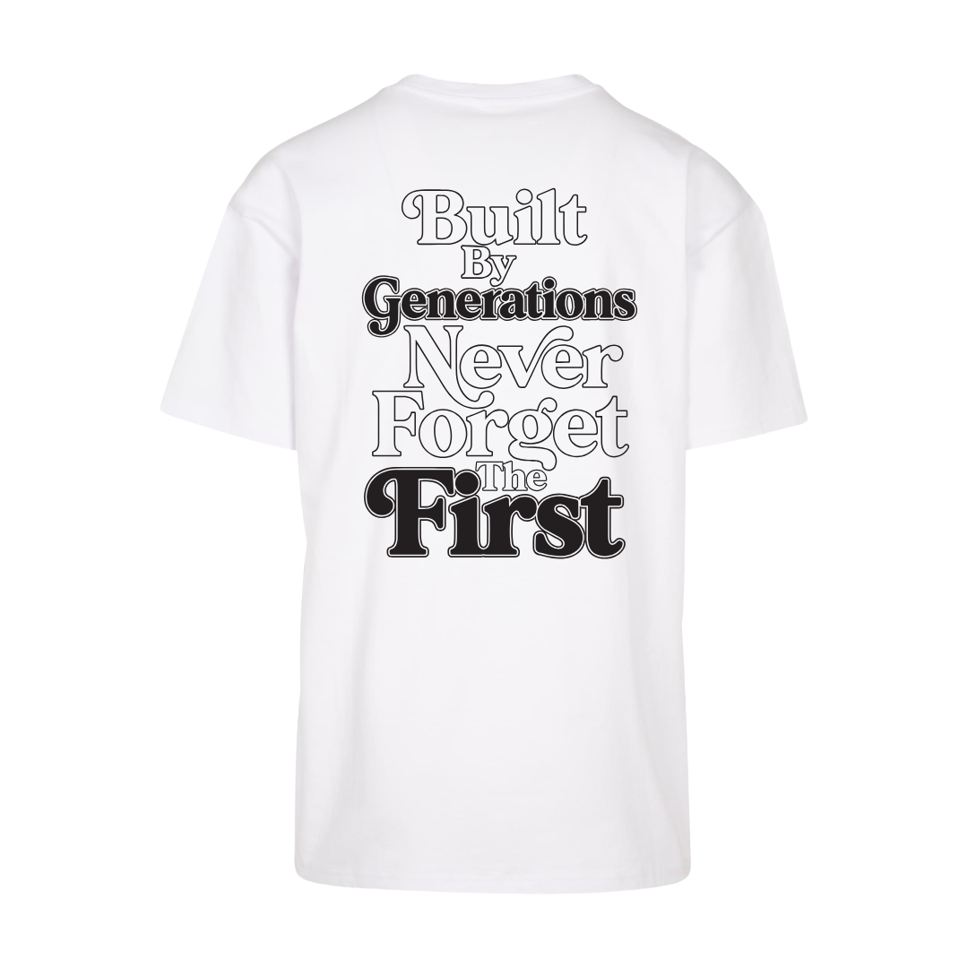 T-shirt BUILD BY GENERATIONS WIT/ZWART